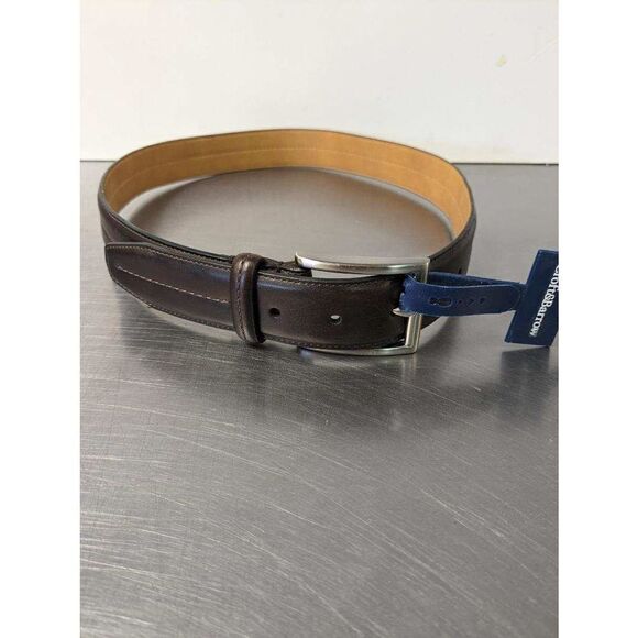 Croft & Barrow Mens Dark Brown Imitation Leather Belt Size 32 NWT - Picture 1 of 7